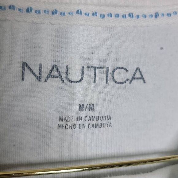 Nautica Long Sleeve Polka Dot Sleepwear Top and Pant Set Blue White Size Medium - Picture 6 of 11